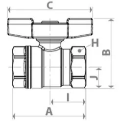 Vanne Giacomini F-F 3/4 Poignée Papillon Jaune R251X024 -GIACOMINI Soldes Magasin 13517157 2