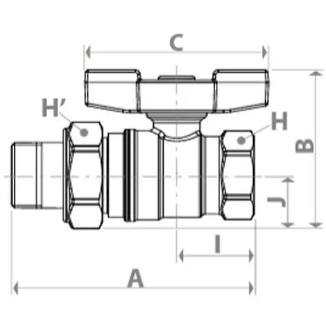 Giacomini Vanne F-M Poignée Papillon Rouge 1F X 1M R259X007 2 Giacomini Vanne F-M Poignée Papillon Rouge 1F X 1M R259X007 – Image 2