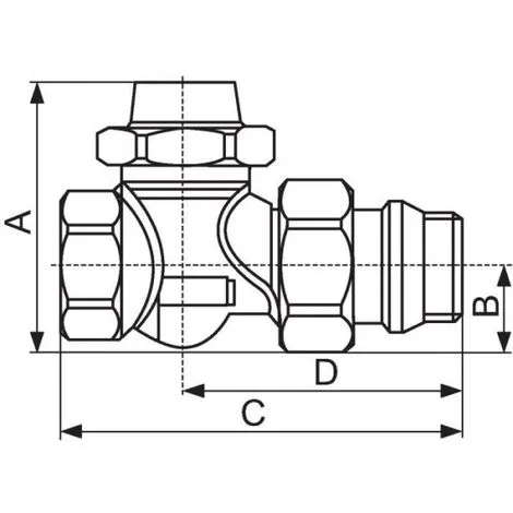 Té De Réglage - MF 1/2' - Série Fer R15 TG - Giacomini 2 Té De Réglage - MF 1/2' - Série Fer R15 TG - Giacomini – Image 2
