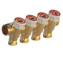 GIACOMINI R585C - Collecteur Avec Robinet D'arrêt Pour Eau Sanitaire - 5S 3/4 MF 1/2