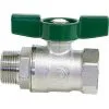 GIACOMINI Robinet A Bille D Eau Potable R 254D Filet Fem/filet Mâle 1/2" PN16 Laiton Chrome / Poignee Papillon