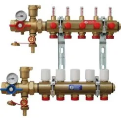 Collecteur KITR553FK Prémonté Avec Débitmètre, 5 Départs. Giacomini