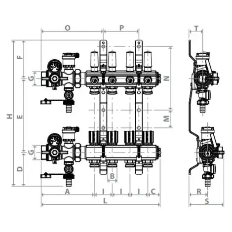 Kit Collecteur Prémonté Avec Débitmètre Giacomini R553FK | 1"x18/2 2 Kit Collecteur Prémonté Avec Débitmètre Giacomini R553FK | 1"x18/2 – Image 2